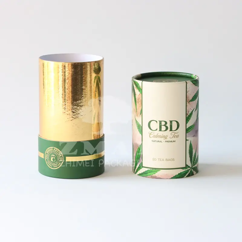biodegradable paper cylinder box tea bag box luxury packaging food grade paper tube