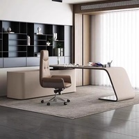 Bureau de direction laqué moderne pour immeuble de bureaux - Bureau exécutif en L avec armoire latérale et ensemble de chaises de bureau modernes personnalisables