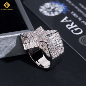แหวนค็อกเทลทรงดาวห้าแฉกประดับมอสซาไนต์จาก ZUANFA JEWELRY เงินแท้ 925 ชุบโรเดียม ประดับเพชรแบบ Pave Setting เหมาะสำหรับทั้งชายและหญิง ใช้ในงานปาร์ตี้ - Product Image 3