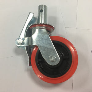 Aluminium-Kern Gummi-Rollen Gerüst Schwerlast-PU-Lenkrollen Hochbelastbare Laufrollen 8 Zoll - Product Image 3