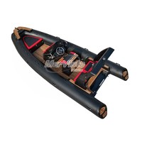 Bateau de pêche à rames en aluminium Hypalon Orca français avec coque en fibre de verre de 20 pieds, 580, avec moteur de 115 CV