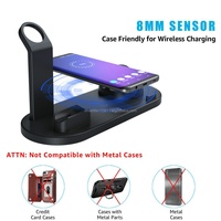 Chargeur sans fil rapide 6-en-1 OEM Type-C USB 10W certifié FCC, support compatible en aluminium et ABS pour téléphones portables et montres connectées