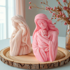 <span class=keywords><strong>Molde</strong></span> de <span class=keywords><strong>silicona</strong></span> para velas con escultura 3D de la Virgen María, regalo del Día de la Madre directo de fábrica, para velas con forma de bebé. - Product Image 4