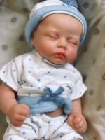 13 Zoll Realistische Reborn Weiche Silikon Vollsilikon Babypuppen für Mädchen Handgefertigte Echt Aussehende Weiche Spielzeugpuppen Pädagogisches Festival-Geschenkset