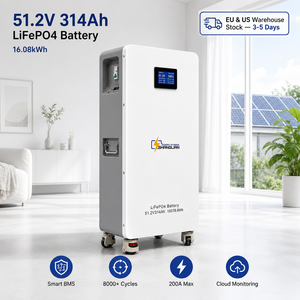 แบตเตอรี่โซลาร์สำหรับที่อยู่อาศัย 51.2V 300Ah LiFePO4 15.36kWh ระบบกักเก็บพลังงาน พร้อม Smart BMS แอปพลิเคชันบนคลาวด์ และอายุการใช้งาน 6000 รอบ - Product Image 6