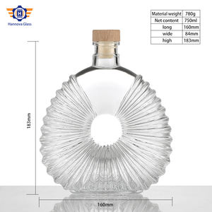 थोक कस्टम लोगो सुपर फ्लिंट ग्लास वाइन वोदका शराब की बोतलें 200 मिलीलीटर 375 मिली 500 मिलीलीटर 700 750 एमएल आकार - Product Image 2