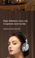 Headset Nirkabel Retro Metal Over-Ear dengan Driver Dinamis, Tahan Air IPX4, Daya Tahan Baterai Ultra Lama, Siap untuk Gaming dan Olahraga, Tampilan Stylish
