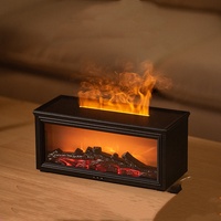 Diffuseur d'arômes silencieux rétro avec effet de flamme de cheminée 3D, humidificateur pour la maison et le bureau
