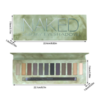 Palette de fards à paupières smoky 12 couleurs en gros – Tons chauds terre et noir, mats, irisés, pailletés, haute pigmentation, maquillage pour les yeux d'Halloween