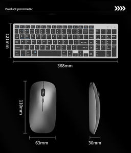 Ultra-Slim Dual-Mode Bluetooth 4.2 2.4G Wireless Keyboard <b>Mouse</b> Combo Rechargeable for Multiple Devices <b>USB</b> Interface New - Product Image 1