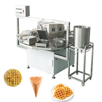 Nouvelle machine industrielle à gaufres belges et à cornets de crème glacée automatique en acier inoxydable grande capacité haute performance