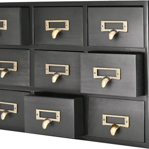 Flexzion <strong>Apothecary</strong> <strong>Cabinet</strong> with 4 Drawers - Vintage Rustic Wood Desktop Organizer for Home &amp;amp; Office Supplies - Tabletop Woo - Product Image 1