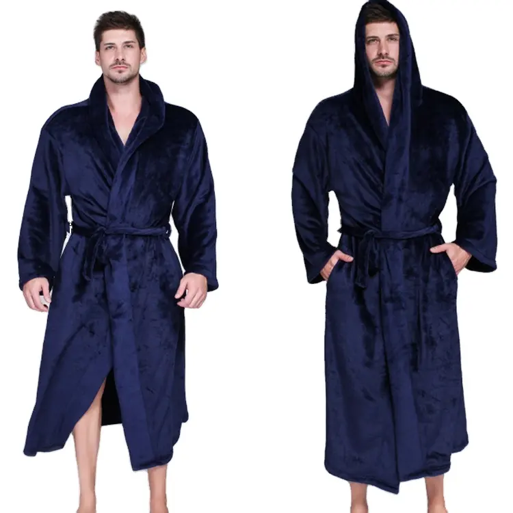 Groothandel Man Adult Hooded Robe Microfiber Luxe Unisex Badjas