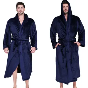 Wholesale Man Adult Hooded Robe Microfiber Luxury Unisex Bathrobe