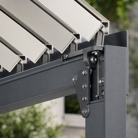 Pergola de jardin en aluminium à toit à lamelles facile à assembler, imperméable, structure de pavillon métallique pour l'extérieur