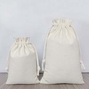 Factory Custom High Quality <b>Recyclable</b> Cotton Canvas Drawstring <b>Bag</b> with White Muslin for Jewelry and Dust Cover Use - Product Image 3
