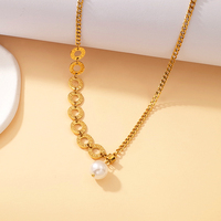 Collier tendance en acier inoxydable de luxe coréen, sans ternissement, avec pendentifs et breloques à pompons, plaqué or 18 carats, bijoux de mode pour femmes