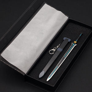 Sword Art Online <span class=keywords><strong>Kirito</strong></span> Gold Osmanthus Sword Blue Rose Sword Movie Edition Gravé Anime Arme Modèle avec Gaine pour Cosplay - Product Image 4