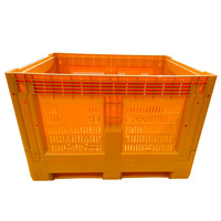 Caisse en plastique agricole ventilée pliable 1200*1000*810mm pour fruits et légumes, idéale pour la distribution en supermarché