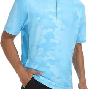 Camiseta Deportiva Urbana de Moda, Tejida, Transpirable, de Manga Corta, Camiseta de Golf de Secado Rápido, Informal, Estampada para Hombre - Product Image 4