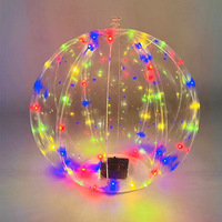 Boule gonflable transparente à LED solaire de 35 cm avec télécommande en PVC