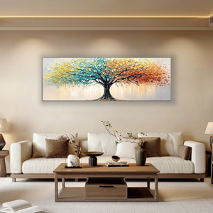 Pittura a olio testurizzata artigianale di lussureggiante albero dei soldi con strati <span class=keywords><strong>3D</strong></span> - Product Image 1