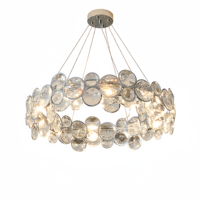 Lustre moderne en cristal K9 LED de haute qualité, verre de Murano fantaisie, couleur unique, grande taille pour la décoration de magasin, de maison ou de bar