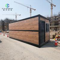 Maison conteneur pliable en acier léger de 20 pieds, bureau préfabriqué portable, isolé et étanche pour chantier extérieur
