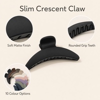 Pince à cheveux mate en forme de croissant Shily&OS PS 7cm, style coréen, pour femmes et filles, accessoires pour queue de cheval, vente en gros OEM