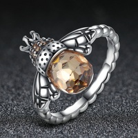 Mode Tendance 925 Argent CZ Diamants Bague En Argent De Haute Qualité Bague Abeille pour Les Femmes Cadeau