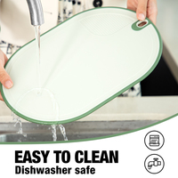Juego de 3 Tablas de Cortar de Paja de Trigo Anti-Moho, Tablas de Picar de Plástico para Cocina