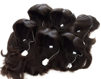 Perruque Kosher en Cheveux Humains Vierges Européens, Dentelle HD Transparente, Mèches Brunes, Sans Colle, Longue, En Stock