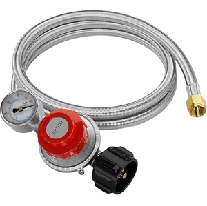 สายถักสแตนเลสปรับแรงดันได้ 0-30 PSI สำหรับแก๊ส ขนาด 5 ฟุต 12 ฟุต ขายดี - Product Image 1