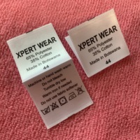 Étiquette imprimée pour l'entretien, pliée au centre, en satin brillant, pour maillots de bain, à prix abordable