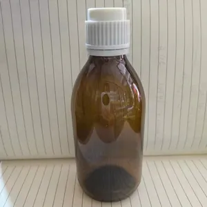 500 ml 유리 시럽 알약 보충 캡슐 병 뚜껑 안전 씰 제약 유리 포장 16 온스 혈청 병