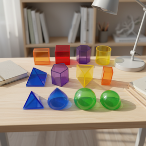 Juguetes Geométricos 3D de Plástico Sólido en Forma de 12 Figuras, Juguetes Educativos Matemáticos Desmontables para Ciencias y Matemáticas - Product Image 4