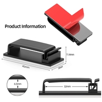1/3/5 PCS 5/8/10 emplacements Clips organisateurs de câbles auto-adhésifs pour bureau, TV, PC, Ethernet, gestion des câbles USB sous le bureau