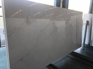 Losa de Cuarzo Gris Calacatta de Diseño Moderno, Piedra Artificial al por Mayor, Encimera de Cocina Grande, Encimera de Baño, Tablero de Mesa - Product Image 2