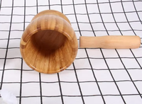 Natuurlijke bamboe 2-delige mortier en stamper set, handmatige knoflook- en gembermolen, multifunctionele kruiden- en pepermaler