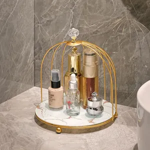 Bathroom Perfume Shelf Bird Cages Round Bins Home Desktop Organizer Makeup Storages Holder Boxes Cosmetic Racks for women