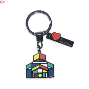 QQ OEM/ODM Manufacturer Keychain Made Custom Logo Soft 2D 3D <b>Metal</b> Keyring House Shaped Custom Made <b>Key</b> <b>Chain</b> - Product Image 1