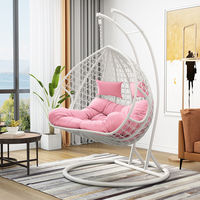 Design de mode de haute qualité moderne meubles de jardin extérieur couleur unique coussin Patio rotin suspendu balançoire oeuf dosette chaise