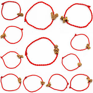 Negozio <span class=keywords><strong>Online</strong></span> personalizzabile piccoli regali all'ingrosso intrecciati a mano corda rossa imitazione legno pesca imitazione giada piccola corda rossa bracciale - Product Image 5