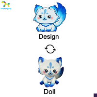 Peluche Renard Bleu Adorable, Douce et Moelleuse, Thème Glace, Jouets en Peluche Personnalisés, Fabricant OEM ODM, Cadeau d'Entreprise
