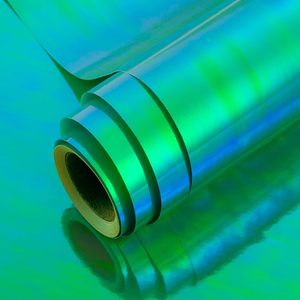 Iridescent Holographic Wrapping <b>Paper</b> <b>Roll</b> Shiny Rainbow Transparent Gift <b>Wrap</b> for Party Decor - Product Image 4