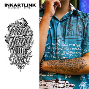 Autocollant de <span class=keywords><strong>tatouage</strong></span> INKARTLINK pour le corps, motif cartes <span class=keywords><strong>à</strong></span> <span class=keywords><strong>jouer</strong></span>, imperméable, écologique, longue durée (15 jours), vente en gros - Product Image 1