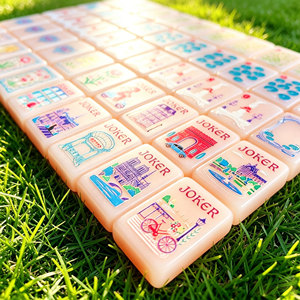 160 tuiles de mahjong américaines en acrylique rose <span class=keywords><strong>parisien</strong></span> |   Ensemble de décorations en cristal peintes à la main pour la maison, les jeux et les cadeaux - Product Image 6