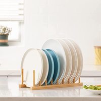 Égouttoir de rangement en bambou pour assiettes, bols, tasses, livres, couvercles de casseroles, planches à découper, support de séchage, organisateur pour armoire de cuisine