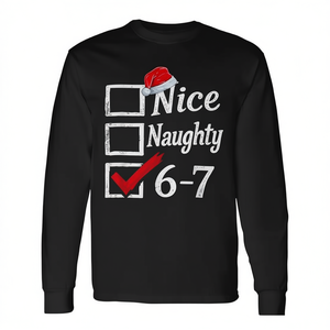 Camiseta de manga larga con diseño navideño de Nice Naughty 6-7 para niños - Product Image 2