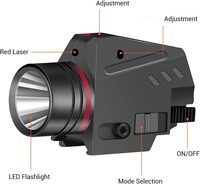 Lampe de poche LED tactique 150 lumens Combo à visée laser rouge avec batterie et chargeur USB
